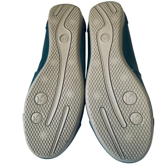VenusCelia Teal Leather Comfort Flats Bow Slip On Loafers Size 8 Cushioned - Picture 9 of 11